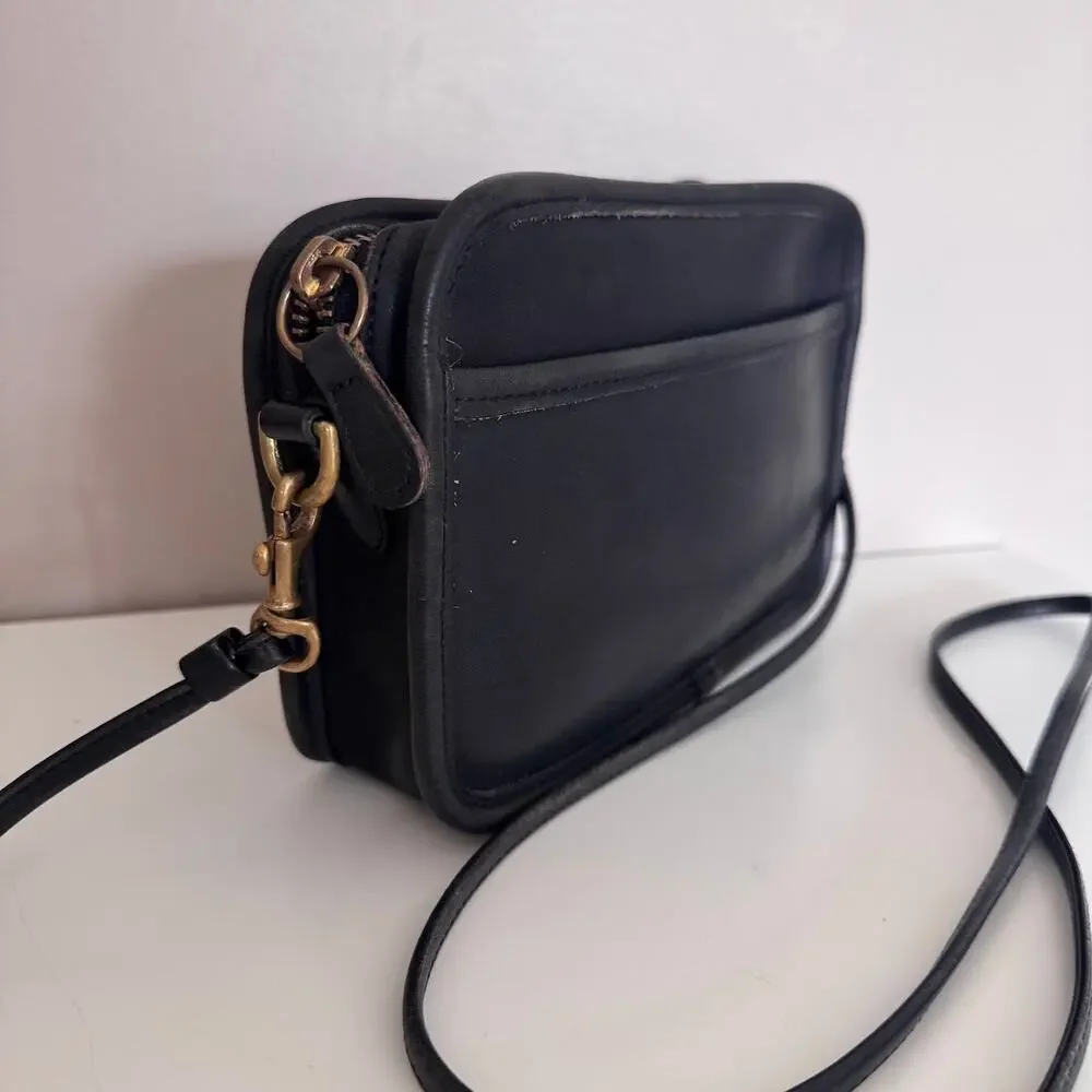 Vintage Coach 9925 Carnival Black Leather Crossbody Shoulder Bag 90s - Picture 2 of 10